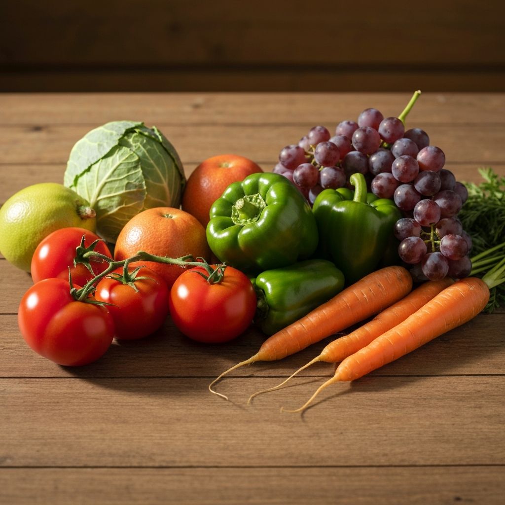 Fresh vegetables and fruits