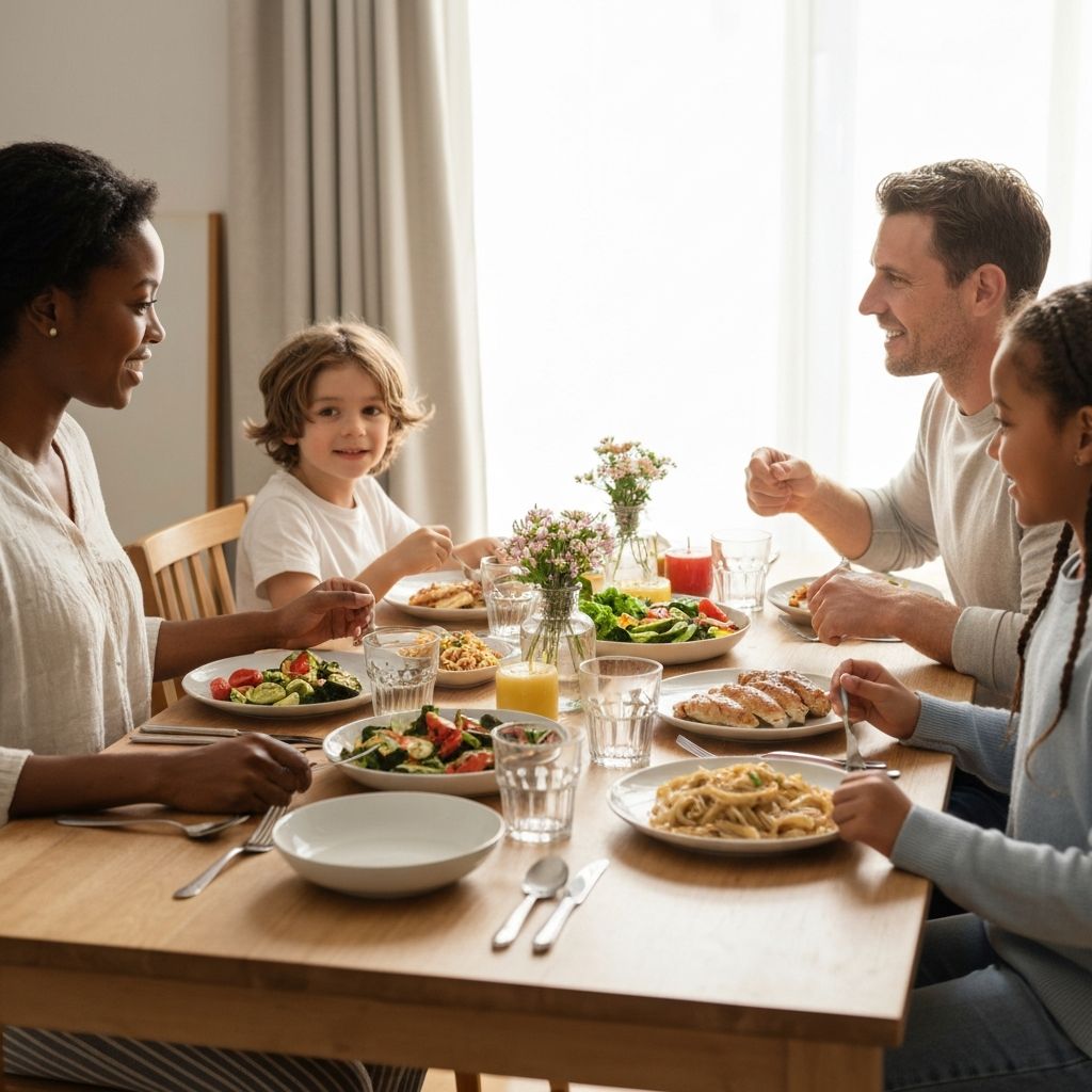 Family dining together